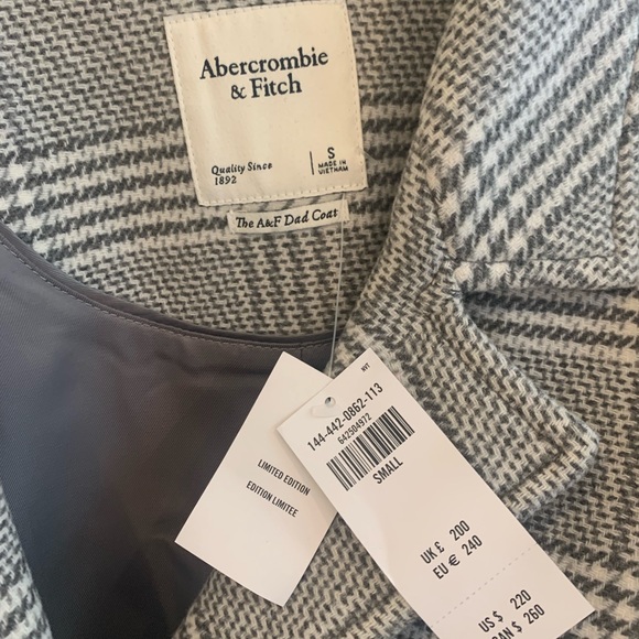 BRAND NEW, NWT, limited edition Abercrombie & Fitch women’s wool dad coat - Picture 4 of 4